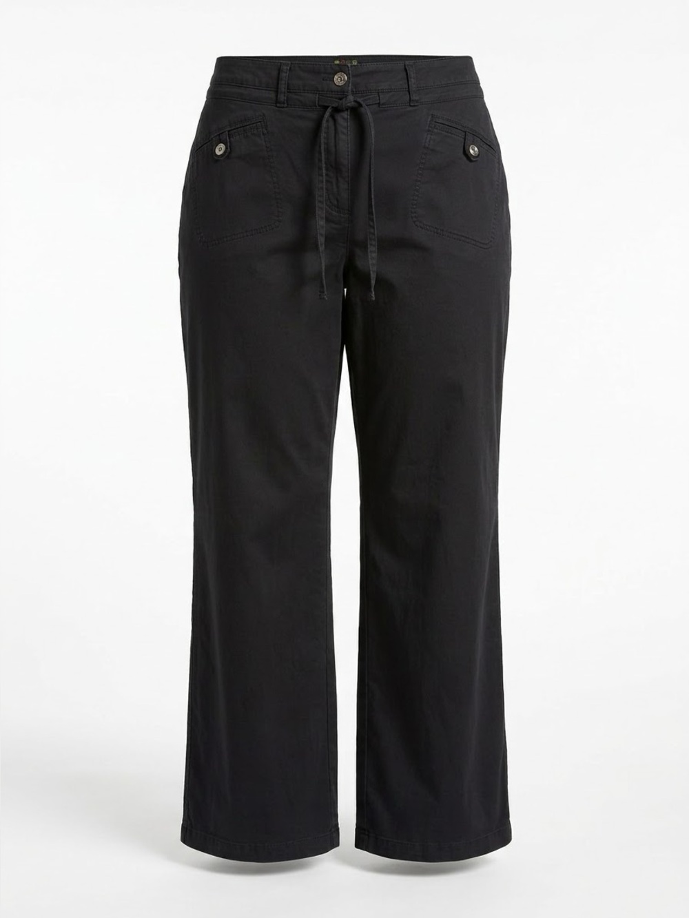 Tribal 16 Black Stretch Cotton Utility Wide Leg Pants